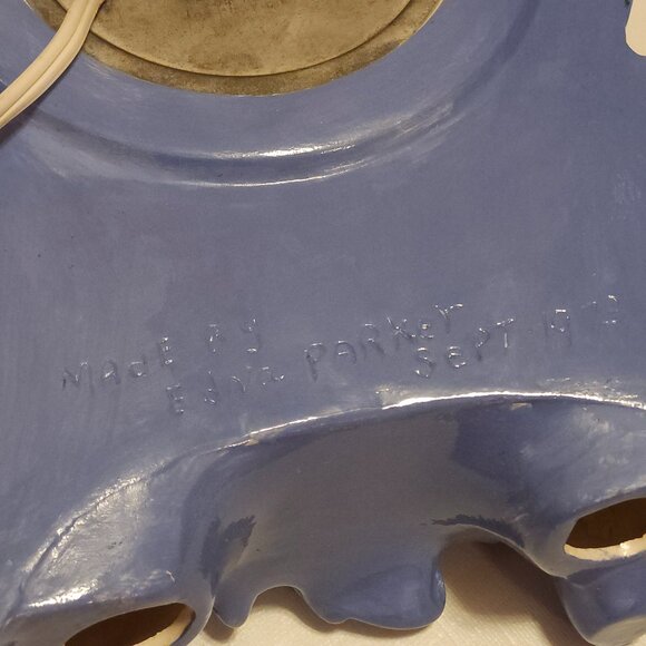 Vintage Blue Lanshire Mantle Clock Holland Mold Ornate Antique Porcelain Works - Picture 5 of 13